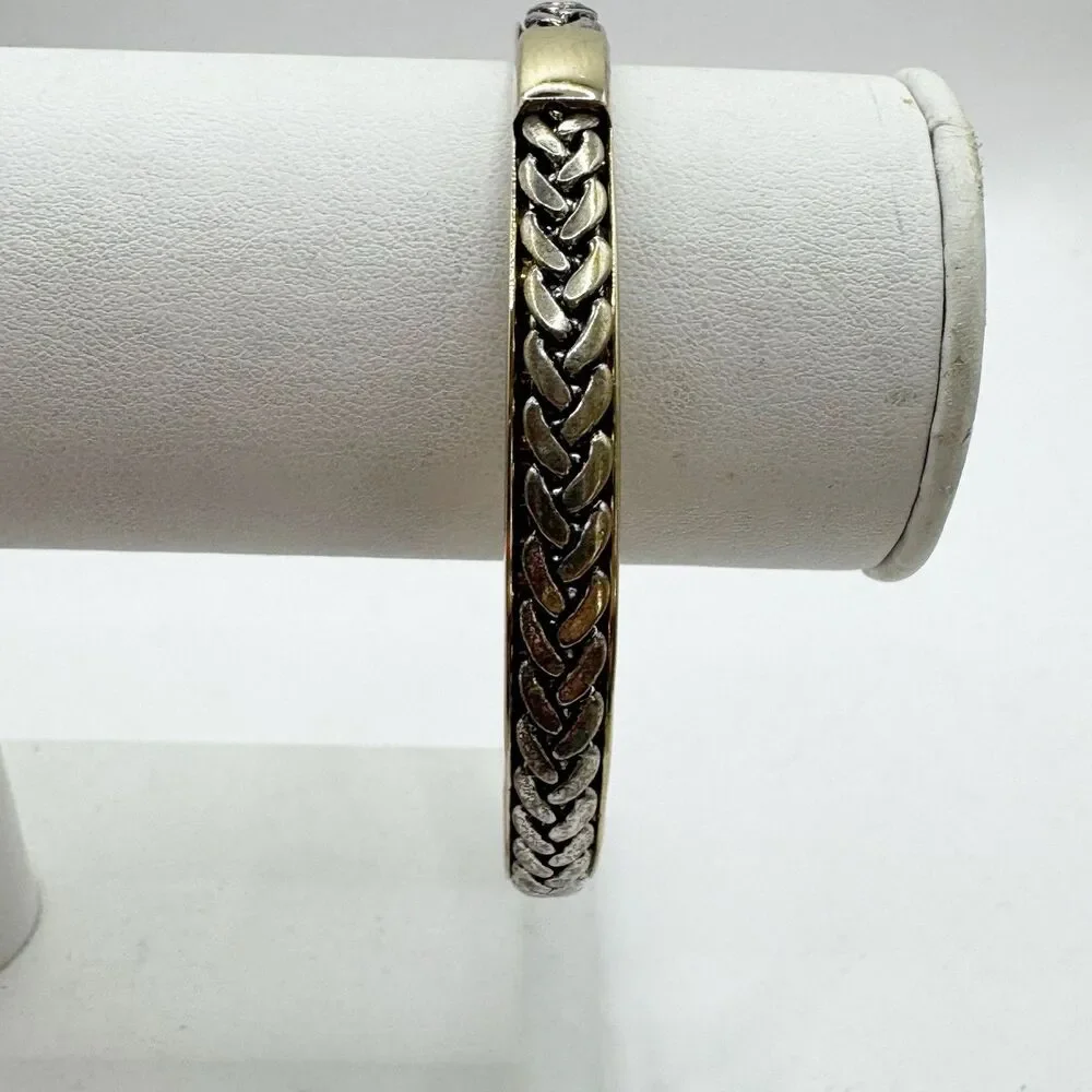 Liz Claiborne Braided Design Bangle Bracelet Gold and Silver Tone Classy